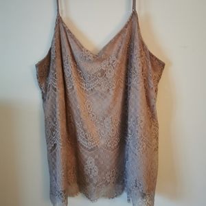 Lace cami with scallop detail